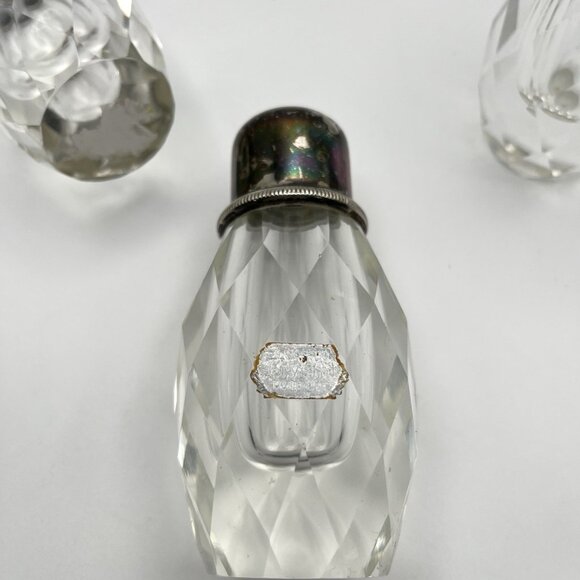 Vintage Post House Hand Cut Lead Crystal Salt Pepper Shaker & Pepper Set Japan - Picture 10 of 16